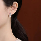 S925 Retro Matte Earrings Ladies Silver Stud Earrings