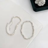 S925 Baroque Pearl Freshwater Silver Bead Elastic Bracelet
