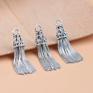 S925 Silver Thai Snake Bone Chain Tassel Pendant Beaded Material