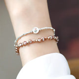 S925 Sterling Silver Tulip Coin Bracelet for Women