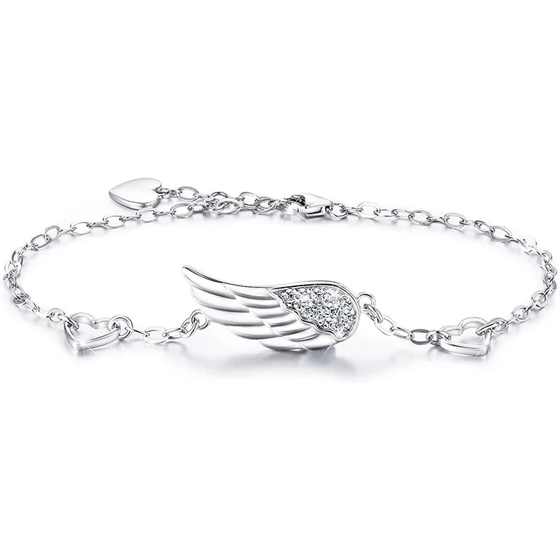 S925 Sterling Silver Angel Wing Bracelet