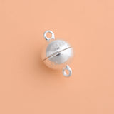 S925 Sterling Silver Double Ring Magnetic Clasp for DIY Bracelet