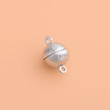 S925 Sterling Silver Double Ring Magnetic Clasp for DIY Bracelet