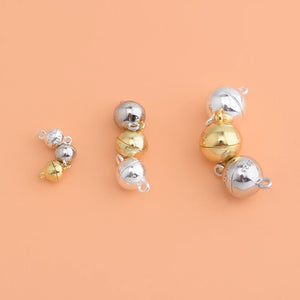 S925 Sterling Silver Double Ring Magnetic Clasp for DIY Bracelet