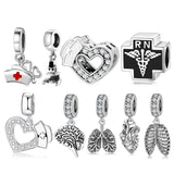 S925 Sterling Silver Beaded Pendant Medical Bracelet DIY Accessory