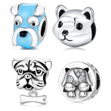 S925 Enamel Silver Beads Creative Puppy Series DIY Bracelet Accessories
