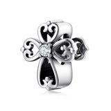S925 Sterling Silver Hollow Cross Beads DIY Bracelet Accessories