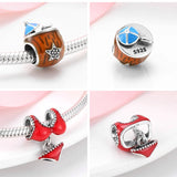 S925 Sterling Silver Seaside Vacation Travel Beads Pendant DIY Jewelry