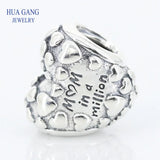 S925 Sterling Silver Heart CZ Inlaid Beads for DIY Jewelry Making
