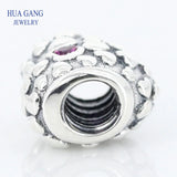 S925 Sterling Silver Heart CZ Inlaid Beads for DIY Jewelry Making