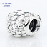 S925 Sterling Silver Heart CZ Inlaid Beads for DIY Jewelry Making