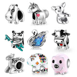 S925 Sterling Silver Animal Bracelet Enamel Beads