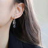 S925 Sterling Silver Love Stud Earrings Tassels Playful Wild Ear Buckle