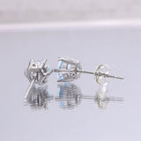 S925 Sterling Silver Topaz Stud Earrings Natural Stone Minimalist Jewelry