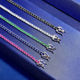 S925 Silver Tennis Chain Bracelet with Zircon Diamonds