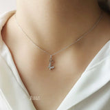 S925 Butterfly Diamond Necklace Small Fresh Hollow Design