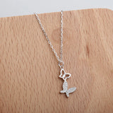 S925 Butterfly Diamond Necklace Small Fresh Hollow Design