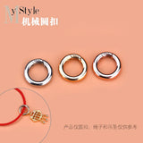 S925 Sterling Silver Button Accessories Mechanical Round Buckle