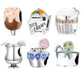 S925 Sterling Silver Ice Cream Enamel Beads DIY Accessories