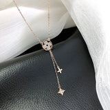S925 Sterling Silver Four-Leaf Clover Tassel Necklace