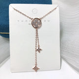 S925 Sterling Silver Four-Leaf Clover Tassel Necklace