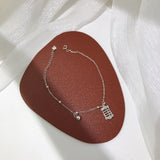 S925 Sterling Silver Coin Abacus Bell Anklet All-Match Fresh Women's Anklet