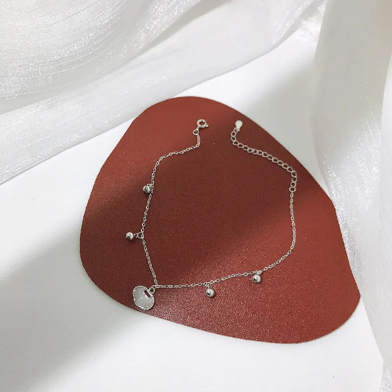 S925 Sterling Silver Ruyi Lock Anklet, Fresh Women's Anklet