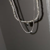 S925 Sterling Silver Double Pearl Baby Anklet Women's Korea Round Beads Anklet