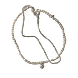 S925 Sterling Silver Double Pearl Baby Anklet Women's Korea Round Beads Anklet