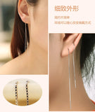 S925 Sterling Silver Long Tassel Earrings Hypoallergenic Ear Line
