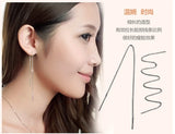 S925 Sterling Silver Long Tassel Earrings Hypoallergenic Ear Line