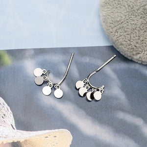 S925 Round Silver Earrings for Women