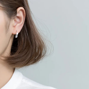 S925 Round Silver Earrings for Women