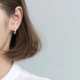 S925 Round Silver Earrings for Women