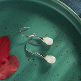 925 Silver Natural Hetian Jade Earrings