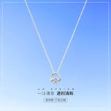 S925 Silver Necklace with Bohimia Rhinestone Pendant