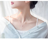 S925 Silver Necklace with Bohimia Rhinestone Pendant