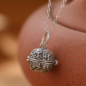 Silver Gawu Box Pendant Retro Ding Cai Prosperous Women's Sachet Bell