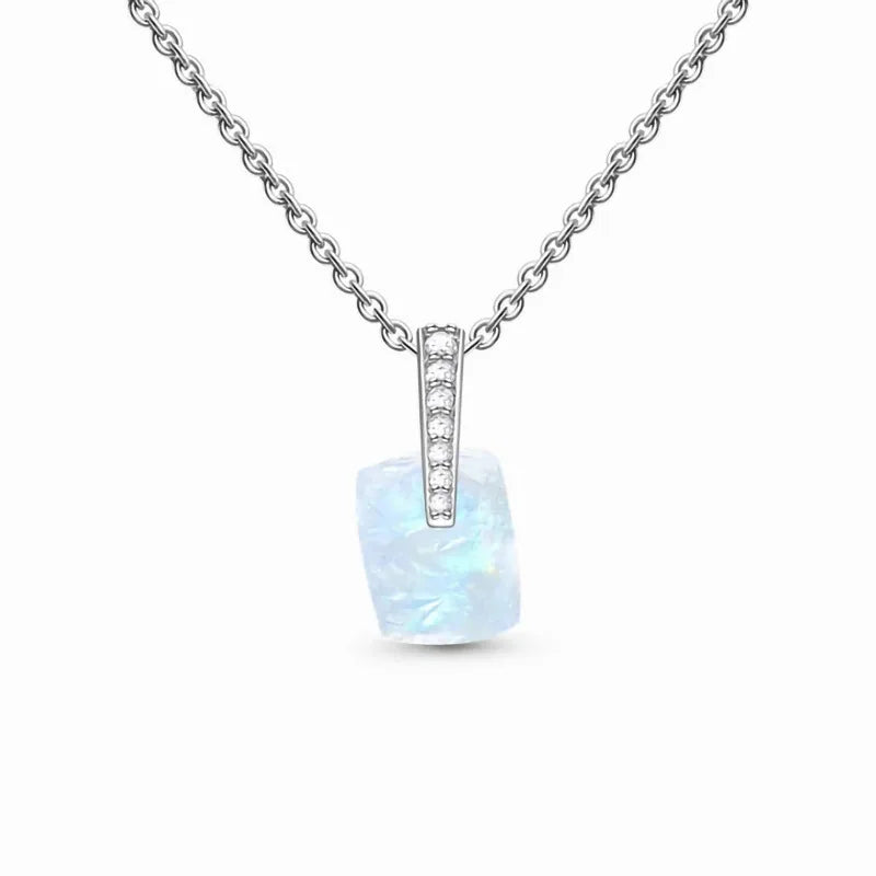 S925 Moonstone Pendant Necklace Women's Jewelry