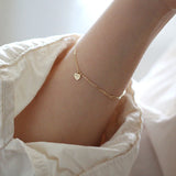 S925 Sterling Silver Gilded Bracelet Women's Love Pin Hand Jewelry