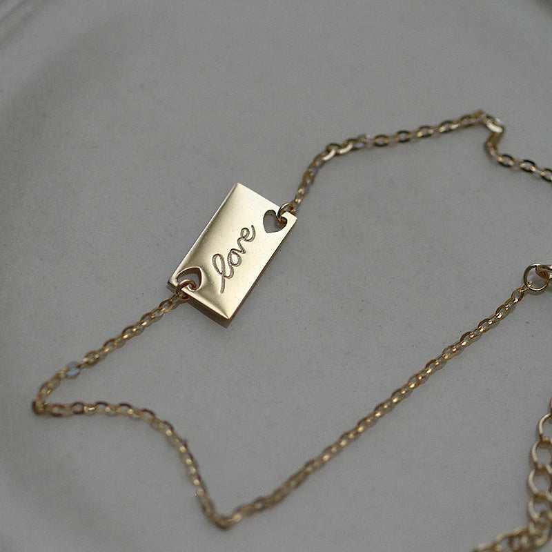 S925 Sterling Silver Gilded Love Bracelet Ins-Style Feminine Sense