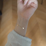 S925 Sterling Silver Three Small Love Bracelets Women's Jewelry