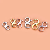S925 Sterling Silver Plated 8-Figure Double Spring Buckle DIY Bracelet Necklace