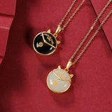 Sterling Silver Plated Natural Hetian Jade Pendant National Tide Coins Cat