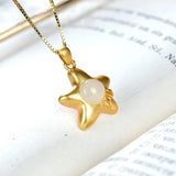 S925 Silver Plated Hetian Jade Pendant XINGX Five-pointed star Ladies Pendant
