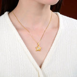 S925 Silver Plated Hetian Jade Pendant XINGX Five-pointed star Ladies Pendant