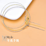 S925 Silver Gold-Plated Beaded Chain Bracelet for Women
