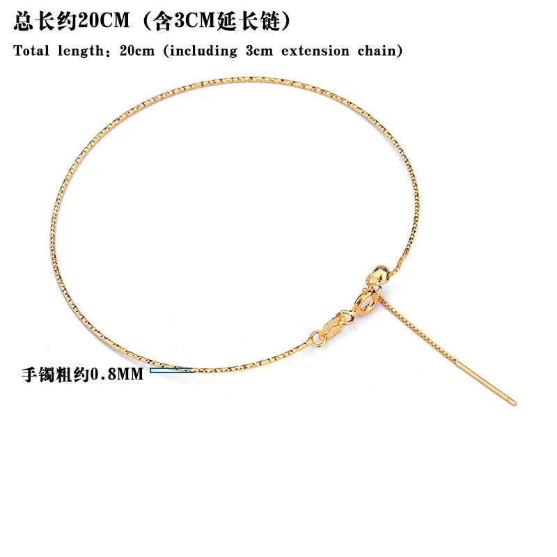 S925 Silver Gold-Plated Beaded Chain Bracelet for Women