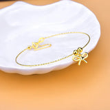 S925 Silver Gold-Plated Beaded Chain Bracelet for Women