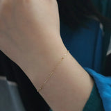 S925 Silver Gold-Plated Bean Beaded Bracelet
